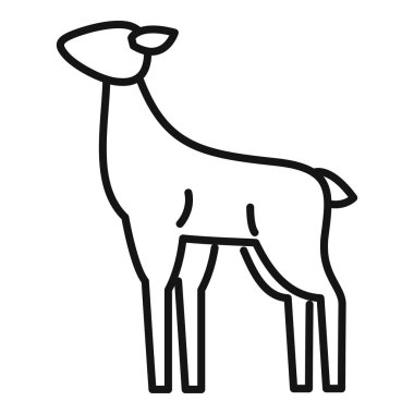 Zarif bir şekilde duran genç bir geyiğin minimalist çizgisi.