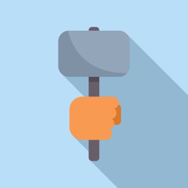 İnşaat alanındaki inşaat, işçilik ve güvenlik önlemlerini temsil eden bir balyoz.