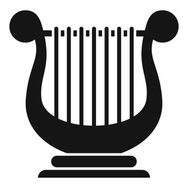 Bu siyah beyaz çizim, klasik müzik ve tarihi çağrıştıran antik bir lir.