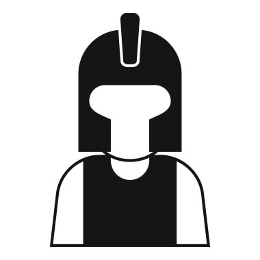 Romalı bir askerin kask taktığı basit bir siyah beyaz simgesi.