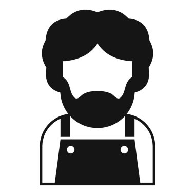 Tulum giymiş, kıvırcık saçlı, sakallı bir adamın basit bir simgesi.