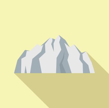 Doğanın, maceranın ve açık havanın kavramlarını temsil eden, bir dağ silsilesi içeren minimalist bir illüstrasyon.