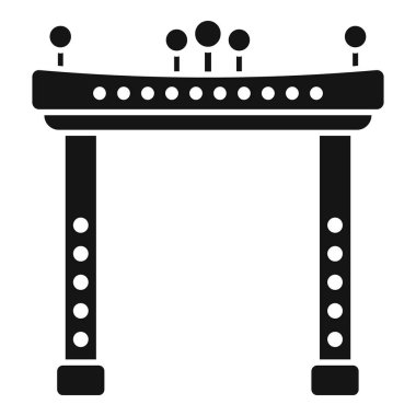 Dekoratif ışıklar ve klasik bir tasarım içeren, neşeli bir kemer yolunun siyah silueti.