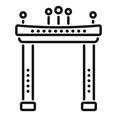 Konferansa katılan konukları karşılayan bir etkinlik girişinin simgesi.