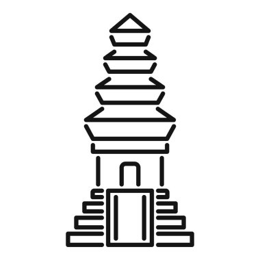 Çok katlı çatısı olan geleneksel bir bale tapınağı binasının basit ve zarif bir sanat simgesi