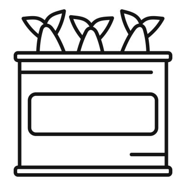 Metal teneke kutu muhafaza edilmiş balık, beyaz arka planda izole edilmiş.