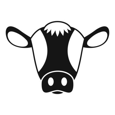 Basit ve minimalist siyah beyaz süt ürünü inek kafası logosu, marka ve pazarlama için mükemmel.