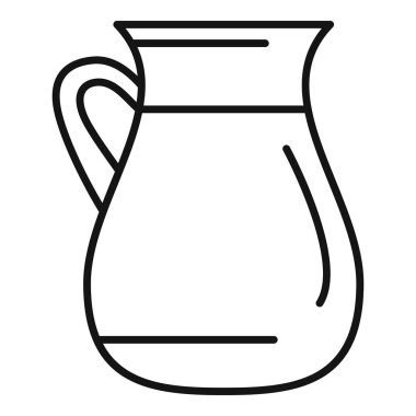 Boş bir sürahiyi tasvir eden basit ve minimalist çizgiler, içki ve içecekleri temsil etmek için ideal.