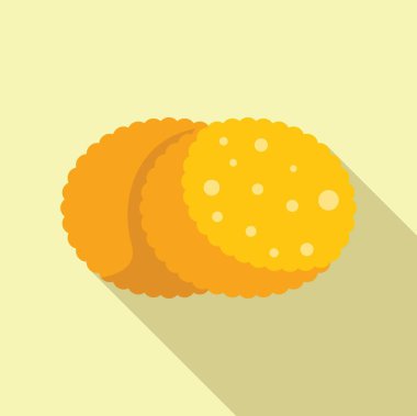 Yuvarlak kraker ikonu. Web tasarımı için yuvarlak kraker simgesinin düz çizimi