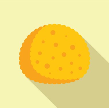 İki yuvarlak kraker birbiri üzerine katmanlanmış sarı arka planda bir gölge bırakıyor.