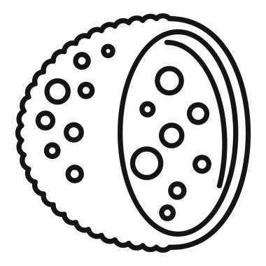 Çikolata dolu yuvarlak bir şekerin çizgi simgesi. Çikolata ürünlerini temsil etmek için mükemmel.