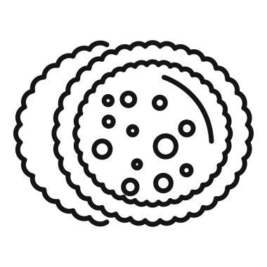 Bir yığın çikolatalı kurabiyenin basit bir simgesi. Fırıncılık, yemek ve şekerle ilgili projeler için mükemmel.