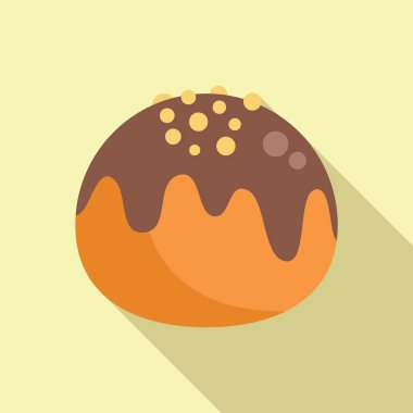 Çikolata jöleli yuvarlak çörek, menü veya yemek tarifi kitabı için hamur tatlısı, fırın ürünü ile süsleniyor.