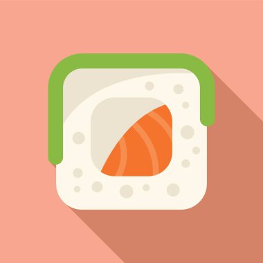 Japon mutfağıyla ilgili projeler için ideal yeşil yosun ambalajlı somon suşi nigiri.