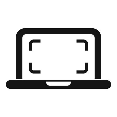 Ekranında resim yakalama parantezleri olan basit bir dizüstü bilgisayar simgesi