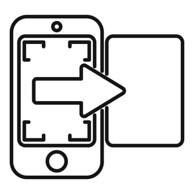 Akıllı telefon, kablosuz veri transferini temsil eden bir ok simgesi ile veri gönderiyor