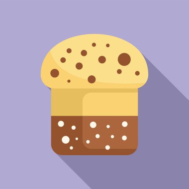 Mor arka planda duran geleneksel paskalya ekmeğinin basit bir çizimi.