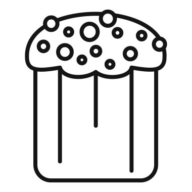 Paskalya pastasının basit çizimi. İlkbahar, pişirme ve kutlamayla ilgili projeler için mükemmel.