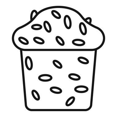 Kekin basit bir çizgisi simgesi. Şekerlemeli, fırında pişirmeyi, tatlıları ve tatlı ikramları temsil ediyor.