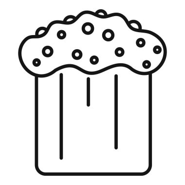 Pastane ya da tatil projeleri için mükemmel, kremalı ve şekerli basit bir paskalya pastası çizimi.