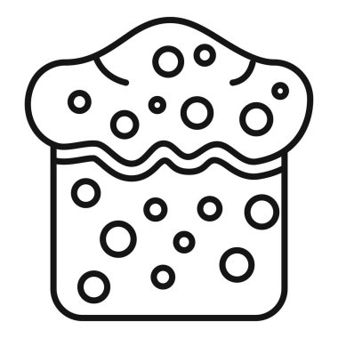 Süslerle süslenmiş, dini geleneği sembolize eden ve kutlamaları sembolize eden jöleli bir paskalya pastası çizimi.