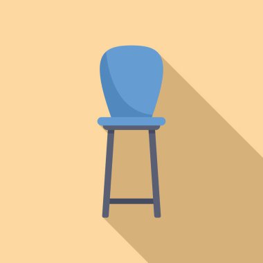 Dört ayaklı mavi bar taburesi ve duvarda uzun gölgeler