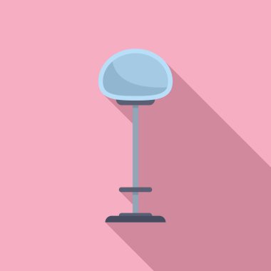 Pembe bir duvarın önünde duran kuaför koltuğu, düz dizaynlı berber mobilyası.