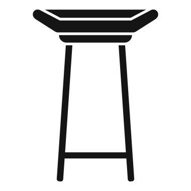 Üç ayaklı, yüksek yuvarlak bir masanın siyah silueti.