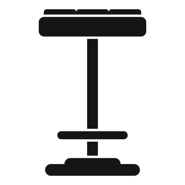 Simple black silhouette of a tall bar stool standing on a single leg clipart