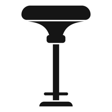 Tek ayak üzerinde duran yuvarlak bir bar sandalyesini tasvir eden basit bir simge