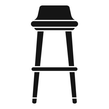 Beyaz arka planda duran basit uzun bar taburesi, farklı amaçlar için basit mobilyalar.