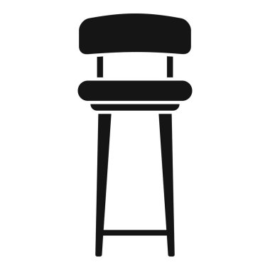 Beyaz arkaplanda izole edilmiş siyah basit biçimdeki basit bar tabure simgesi