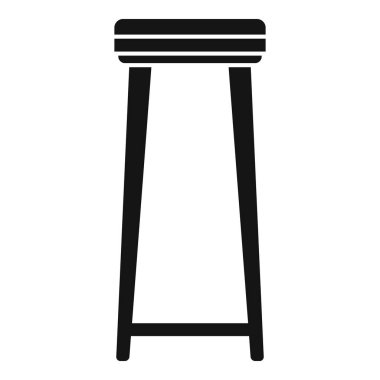 Beyaz arkaplanda duran basit bar taburesi, basit bir mobilya simgesi