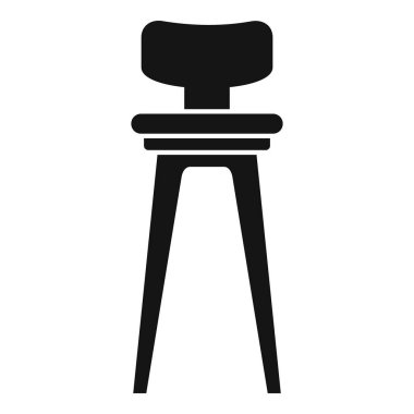 Beyaz arkaplanda bir bar taburesinin basit siyah siluet simgesi