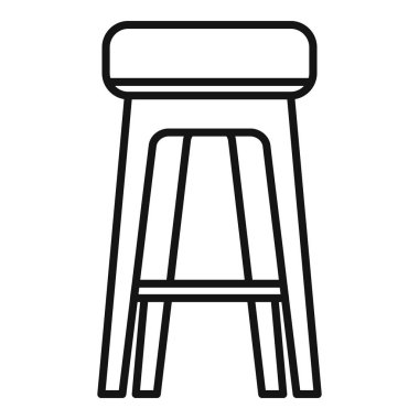Modern bar taburesinin basit çizgisi çizimi ek rahatlık için ayak sehpası içeriyor.