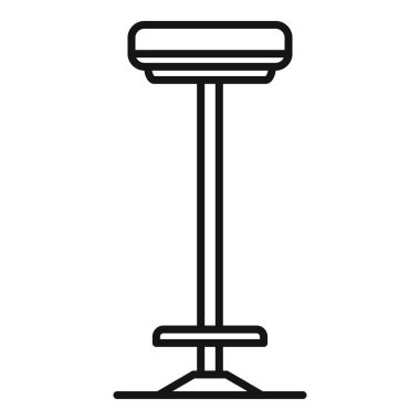 Basit siyah beyaz çizgi tabure sanatı, bar oturma veya mobilya tasarımı için mükemmel.