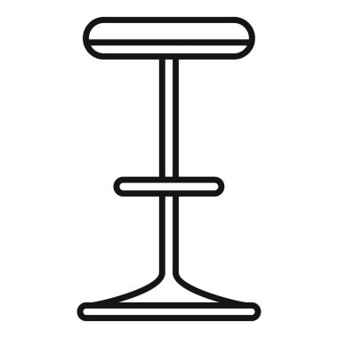 Bar mobilyalarını ve iç tasarım kavramlarını temsil etmek için ideal bir ayak sehpası içeren basit çizgi çizimi