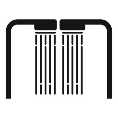 Duş başlığından duvara su dökülüyor.