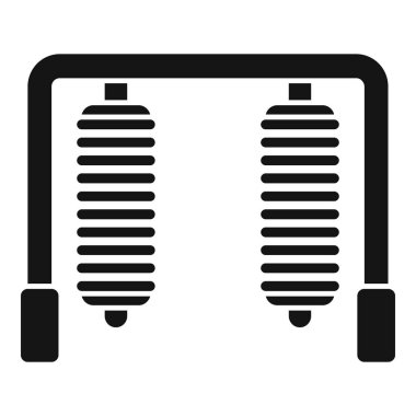 Araba süspansiyonunun basit siluet stili simgesi sürüş sırasında şoku emer