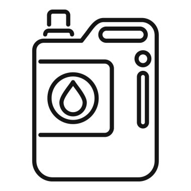 Sıvılar için bir galon ya da bidon temsil eden basit bir siyah taslak simgesi, bir damla sembolü, web kullanımı için ideal