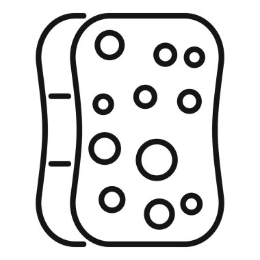 Temizlik ve bulaşık yıkama için mükemmel delikleri olan bir bez çizimi.