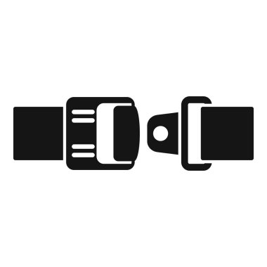 Açık emniyet kemeri tokası bağlayıcısının siyah simgesi, güvenlik önemini vurguluyor