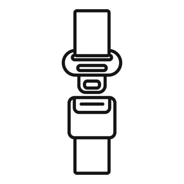 Araba kullanırken güvenlik önlemlerinin önemini vurgulayan sıkıca bağlanmış bir emniyet kemeri çizimi