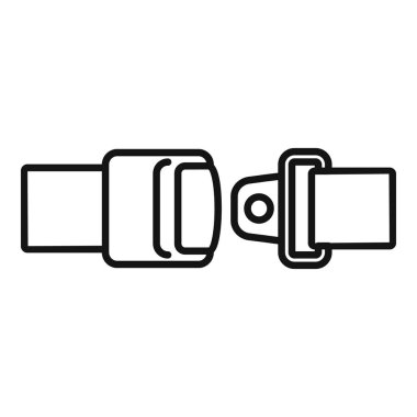 Açık kemer tokasının basit bir çizgisi sanat simgesi, güvenliğin önemini vurguluyor