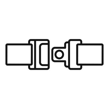 Açık araba koltuğu tokasının basit bir çizgisi sanat simgesi birisini yolculuğunda güvende tutmaya hazırdır.