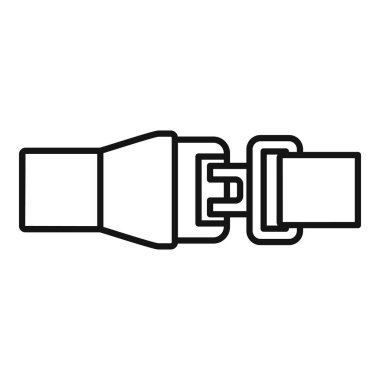 Emniyet kemerinin basit çizgi simgesi bağlandı, güvenliğin önemini vurguladı