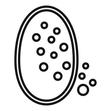 Bakterilerin yayılıp büyüdüğü bir petri kabının siyah ana hatları simgesi
