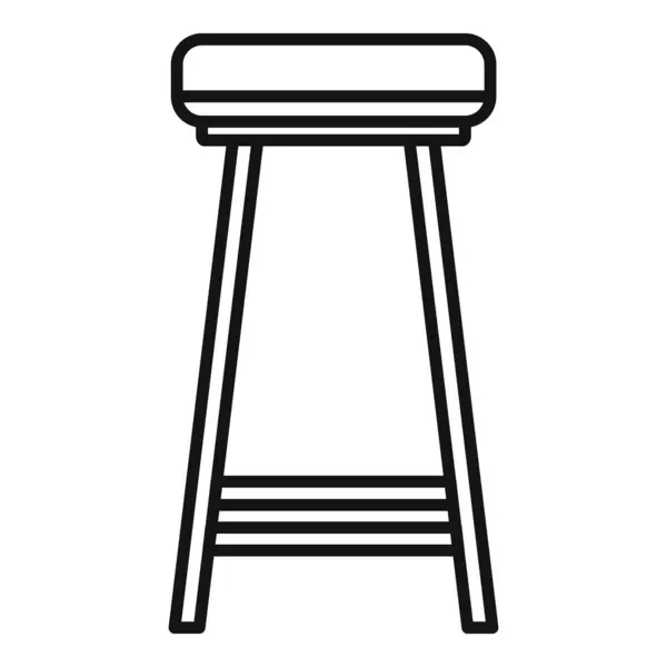 stock vector Tall bar stool with backrest and footrest standing on white background