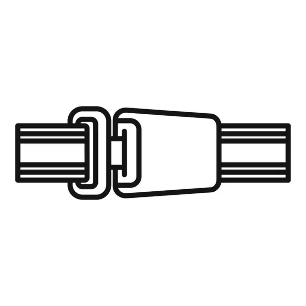 stock vector Simple line art image of a seat belt buckle fastened, emphasizing the importance of safety