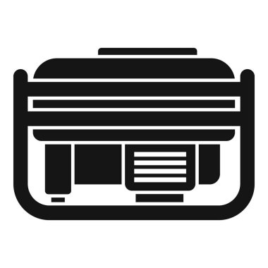 Taşınabilir jeneratör elektrik kesintisi sırasında acil durum enerjisi sağlıyor, siyah glyph simgesi